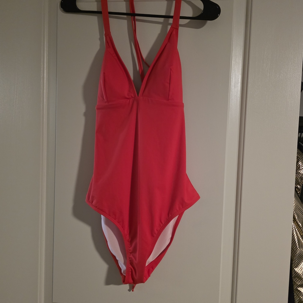Cupshe Bright Red Plunge One-Piece Swimsuit